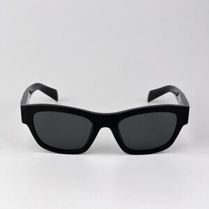 Prada PRB09S Sunglasses – Black Square Cat-Eye Frame Grey Lenses | Model 16K08Z
